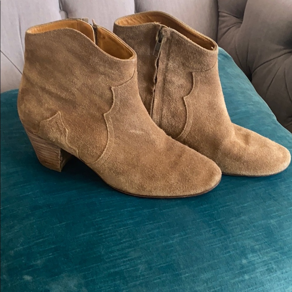 ISABEL MARANT tan suede DICKER ankle boots - Picture 4 of 11